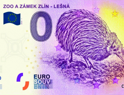 Zoo Zlín odstartovala dražbu vydaných eurobankovek s motivem kivi hnědého, lidé mohou získat vzácná sériová čísla