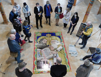 Na Svatém Hostýně byla představena mozaika sv. Cyrila a Metoděje