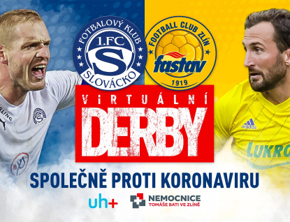 Fotbalové kluby FC FASTAV a 1.FC Slovácko podpoří virtuálním derby nemocnice ve Zlíně a Uherském Hradišti