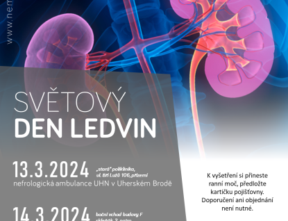 Uherskohradišťská nemocnice nabízí bezplatné vyšetření ledvin