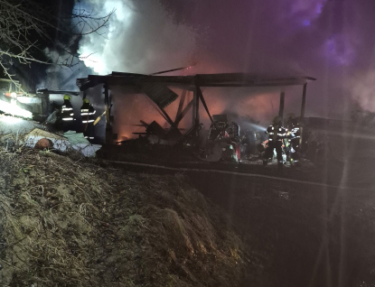 Požár hospodářského objektu ve Valašské Polance 