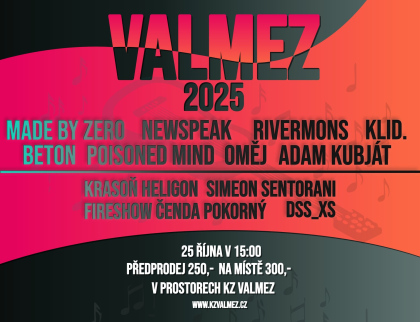 Multižánrový festiválek Valmez 2025 už tuto sobotu