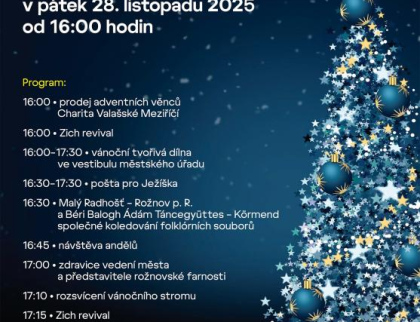 Rozsvícení vánočního stromu odstartuje bohatý adventní program v Rožnově