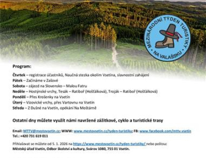 Mezinárodní týden turistiky na Valašsku startuje už ve čtvrtek