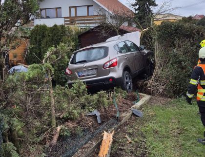 Řidiče zastavil až strom v zahradě