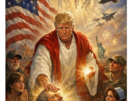 Trump se po kritice papeže pasoval do role Ježíše. Zveřejněný obrázek pobouřil internet