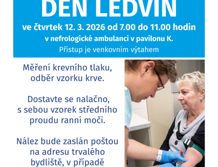Den ledvin: vyšetření i apel na prevenci