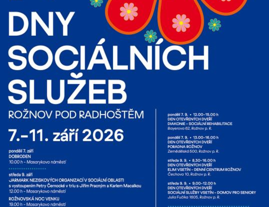 Rožnovské Dny sociálních služeb představí pomoc, která mění životy