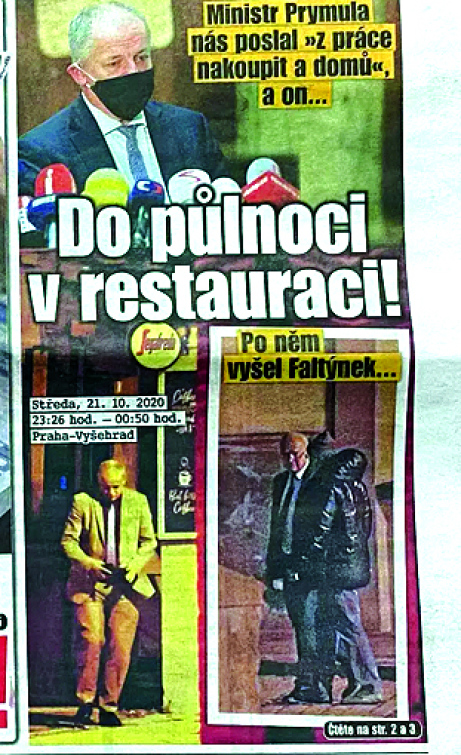 Tisk přistihl Prymulu s Faltýnkem v noci v zavřené restauraci!