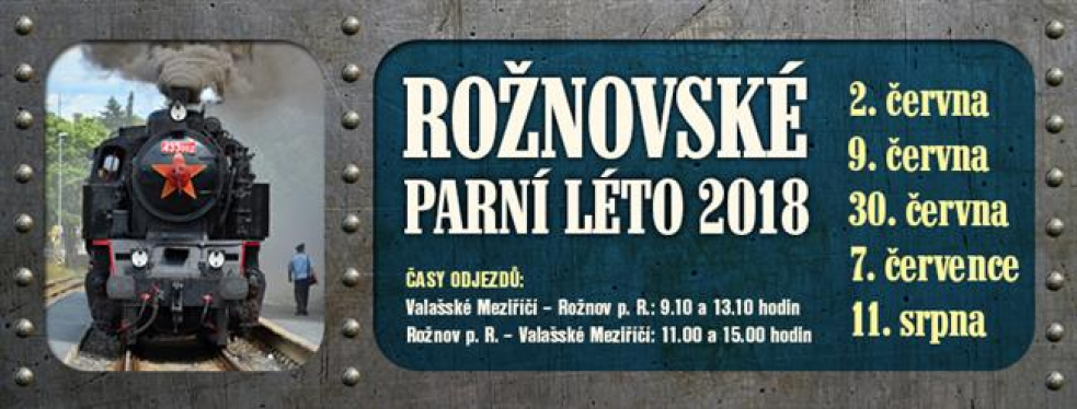 Rožnovské parní léto pokračuje. Svezte se do Rožnova se slavícím Matějem