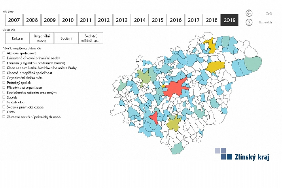 Rozklikávací rozpočet kraje i mapa dotací dostaly novou podobu